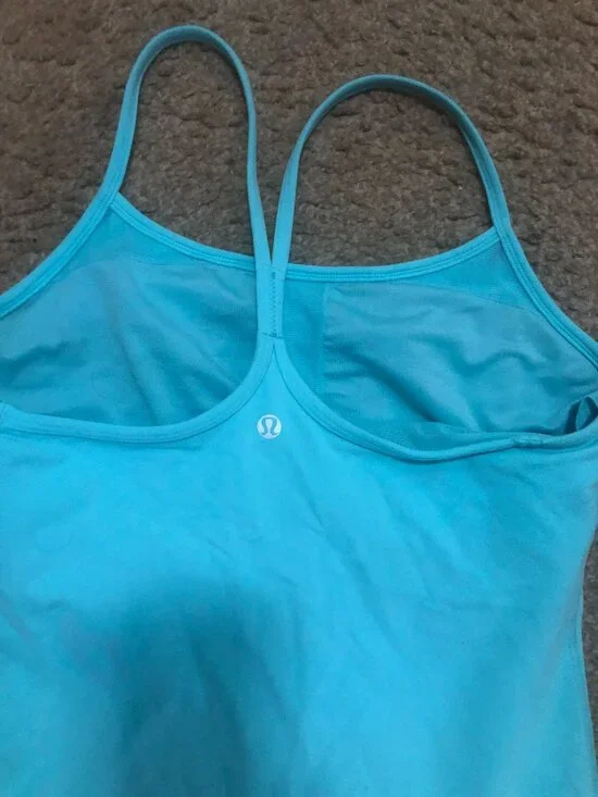 Lululemon Power Y Tank *Luon Spry Blue Size 8 EXCELLENT COnditions - Picture 5 of 7